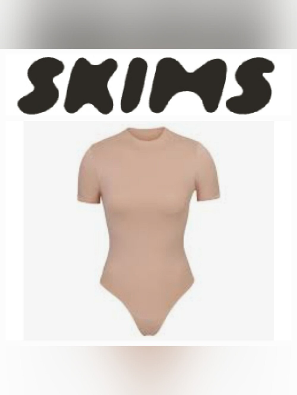 Skims Fits Everybody T-Shirt Bodysuit Sand Nude Sz XXS NWT Shapewear Layer